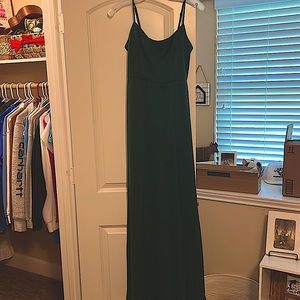 David’s Bridal Long Scoop Neck Spag